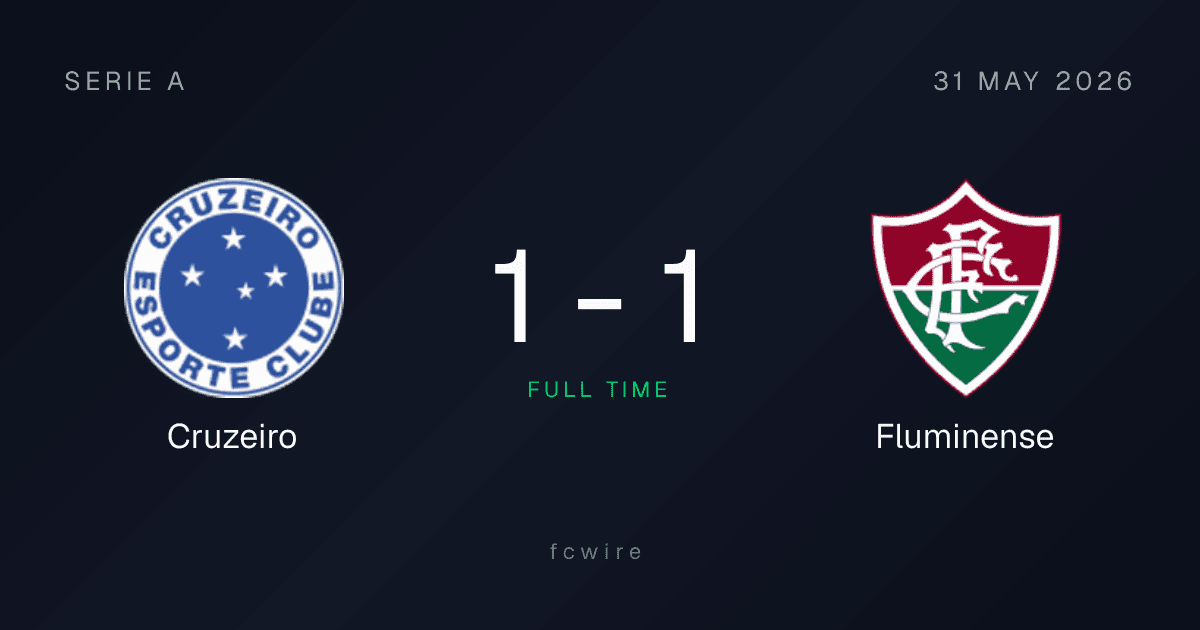 Cruzeiro 1-1 Fluminense: Serie A 2026-27 match report